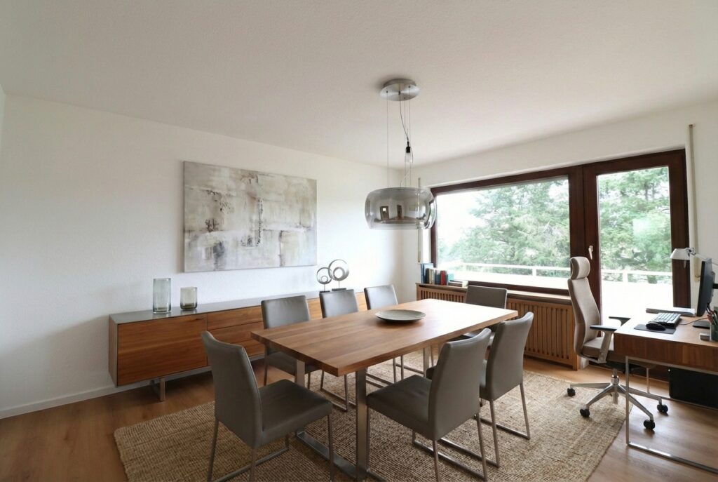 Esszimmer möbliert mit Balkon 2