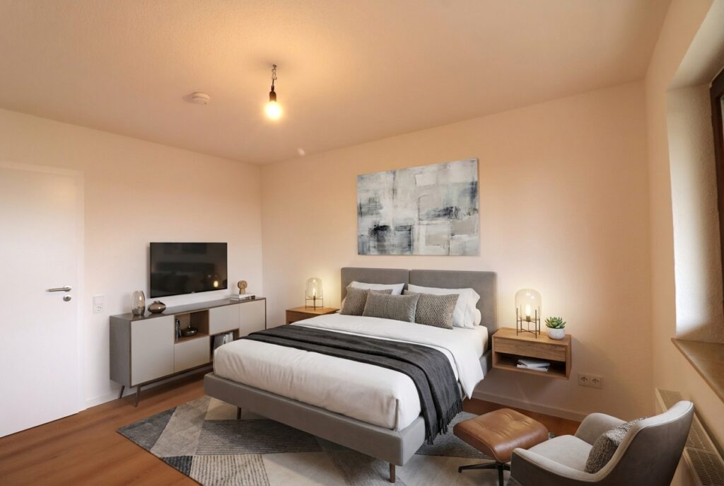 Schlafzimmer möbliert